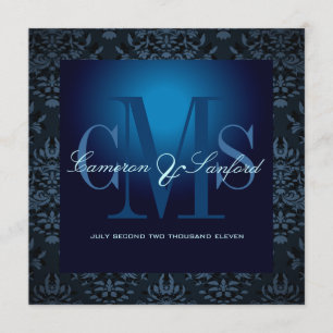 PixDezines bijoux damask /blue sapphire Invitation