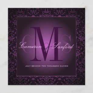 PixDezines BIJOUX DAMASK/DARK PURPLE/PLUM Invitation