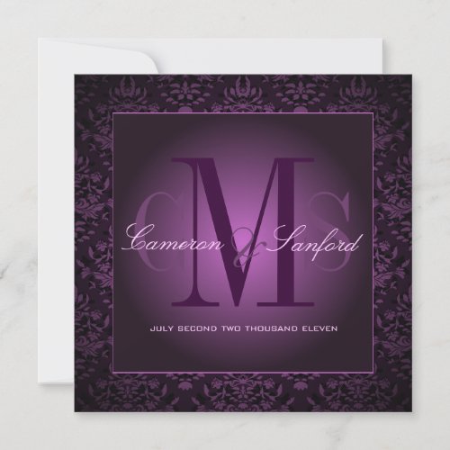 PixDezines bijoux damask /plum Personalized Announcements
