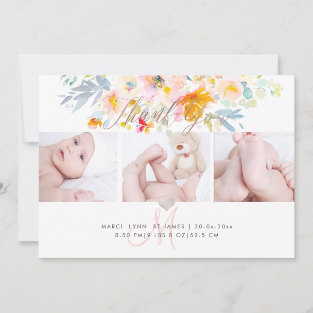 PixDezines Birth Announcement+Shower Thank You Invitation (Front)