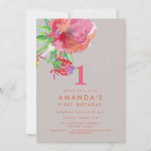 PixDezines Birthday Watercolor Flowers/DIY Color Invitation
