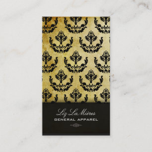 PixDezines black firenze damask Business Card