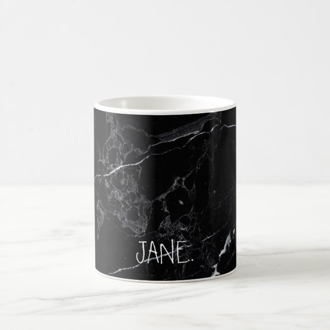 PixDezines BLACK MARBLE Coffee Mug (Center)