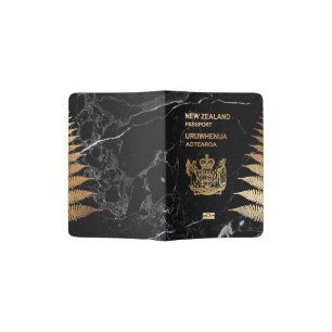 PixDezines Black Marble, New Zealand Passport Holder