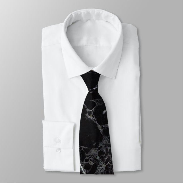 PixDezines Black Marble Slab Tie (Tied)