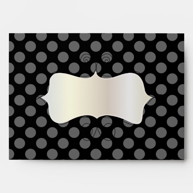 PixDezines  Black Monochrome polka dots, DIY Color Envelope (Front)