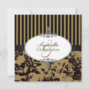 PixDezines Black Stripes+ DIY Custom Color Invitation