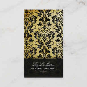 PixDezines Black Tanza Vintage Damask Business Card