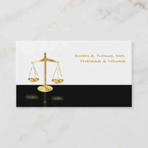 PixDezines BLACK+WHITE ATTORNEYS BUSINESS CARDS
