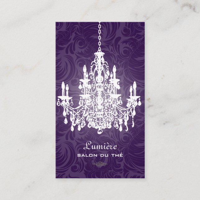 PixDezines Black+White Chandelier/DIY background Business Card (Front)