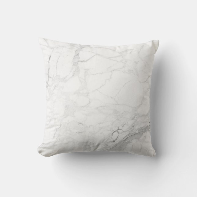PixDezines Black+White Marble Veins Throw Pillow (Front)