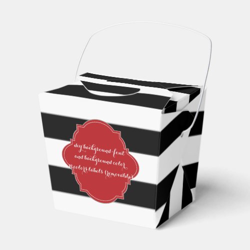 PixDezines BLACKWHITE STRIPESDIY COLOR Favor Boxes