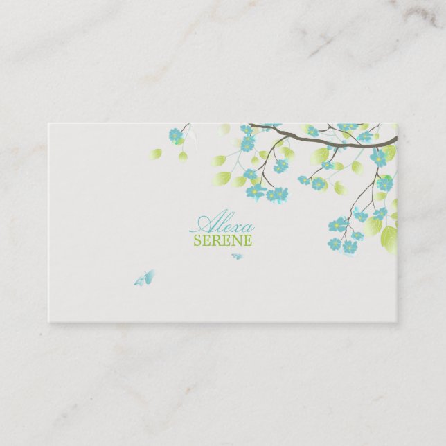 PixDezines blossoms/diy background color Business Card (Front)