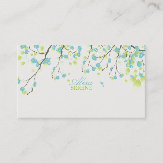 PixDezines blossoms/diy background color Business Card (Front)