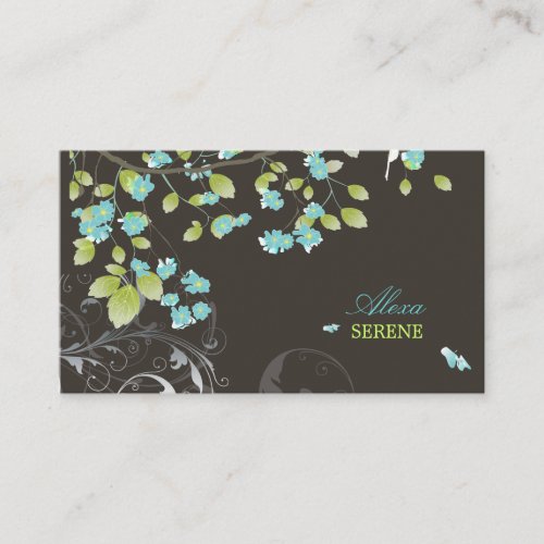 PixDezines blossoms+swirls/diy colors Business Card Template