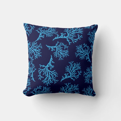 PixDezines blue coraldiy background Throw Pillow