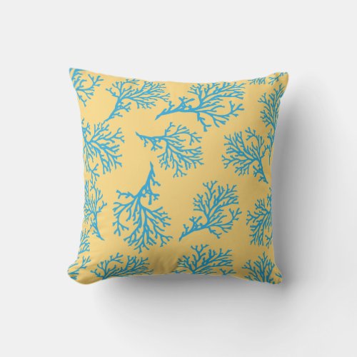 PixDezines blue coraldiy background Throw Pillow