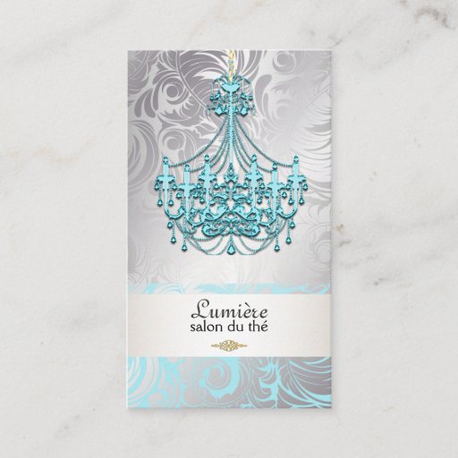 Customizable PixDezines blue crystal chandelier/DIY color Business Card Templates