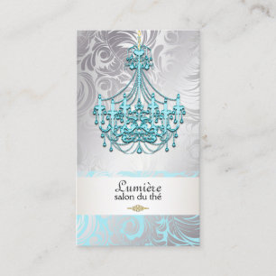 PixDezines blue crystal chandelier/DIY color Business Card