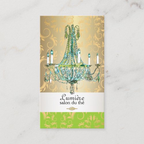 PixDezines blue crystal chandelier/DIY color Business Cards