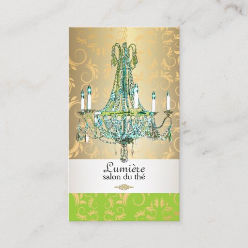 Customizable PixDezines blue crystal chandelier/DIY color Business Cards