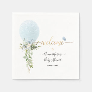PixDezines Blue Glitter Balloon Any Event Welcome Napkins