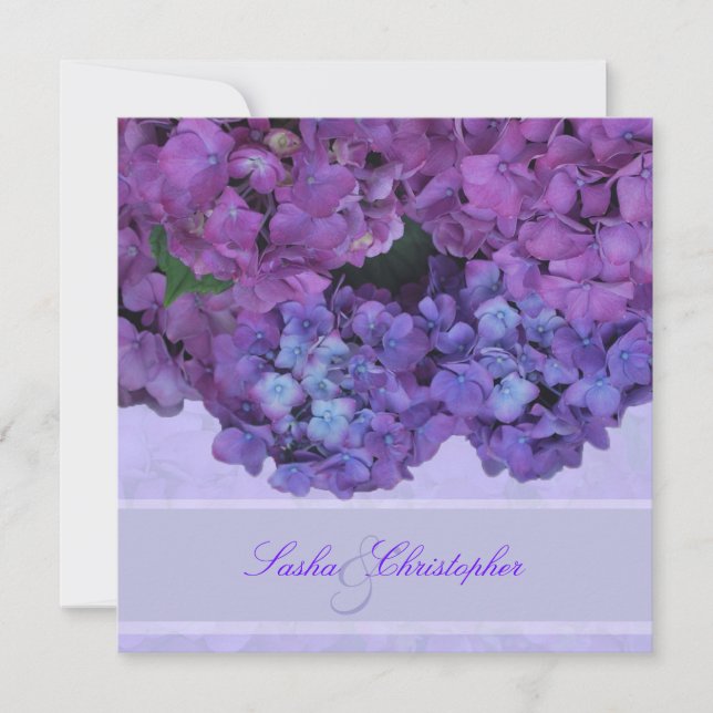 PixDezines Blue Hydrangea Invitation (Front)