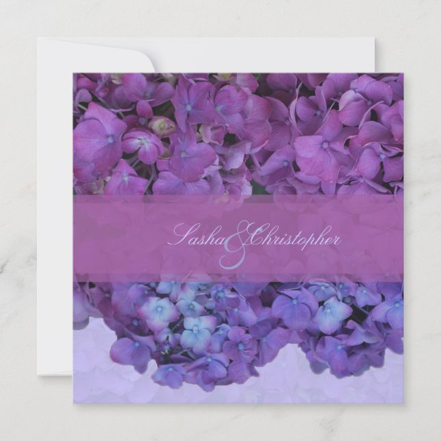 PixDezines Blue Hydrangea Invitation (Front)