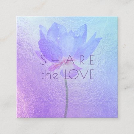 Pixdezines Blue Lotus Share The Love Square Business Card