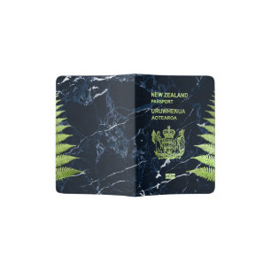 PixDezines Blue Marble+Green Fern, New Zealand Passport Holder