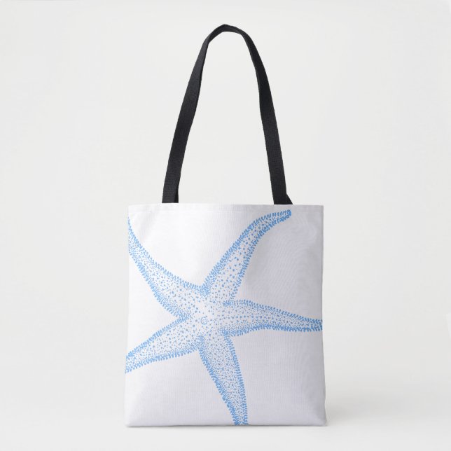 PixDezines Blue Starfish /DIY background color Tote Bag (Front)