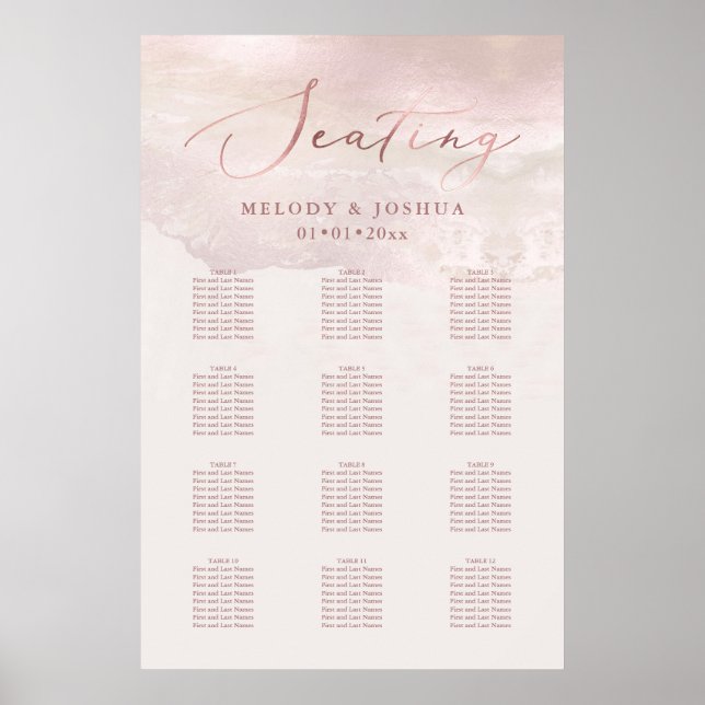 PixDezines Blush Beach Calligraphy, Seating Poster (Front)