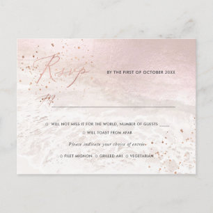 PixDezines Blush Coastal Calligraphy RSVP w meal Invitation Postcard