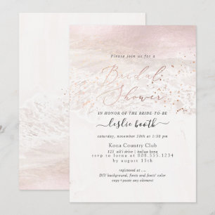 PixDezines Blush Coastal/Shoreline Bridal Shower Invitation