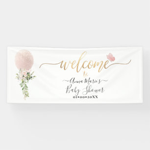PixDezines Blush Glitter Balloon Any Event Welcome Banner