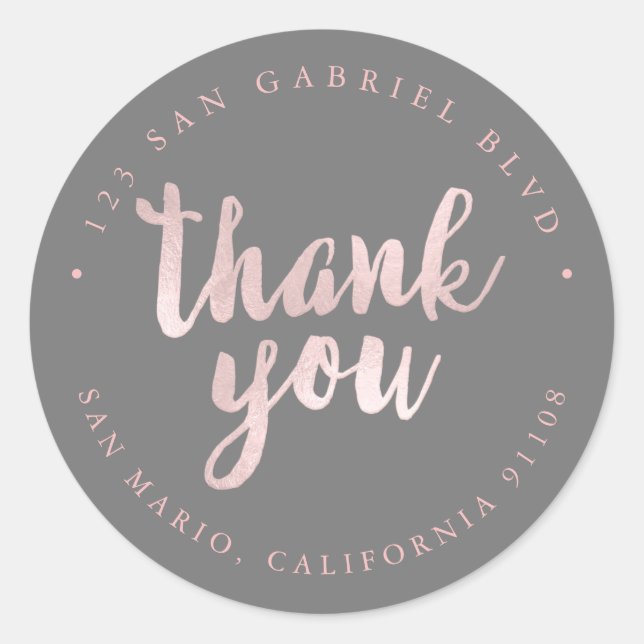 PixDezines Blush Pink Brush Script Thank You Classic Round Sticker (Front)