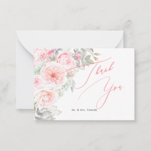 PixDezines Blush Pink Peonies Roses Note Card