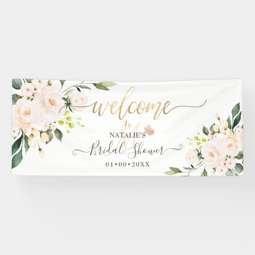 PixDezines Blush Pink Roses Watercolor Flowers Banner