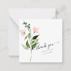 PixDezines Blush Pink Watercolor Flowers Note Card