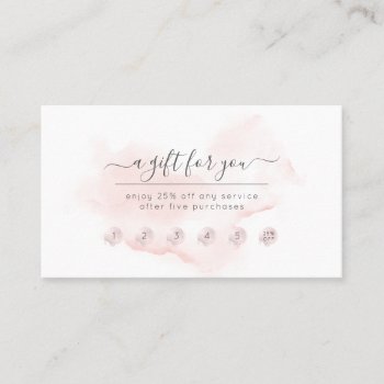 Pixdezines Blush Pink Watercolor Reward Card by Create_Business_Card at Zazzle