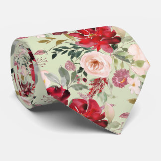 PixDezines Blush Red Watercolor Flowers DIY color Neck Tie