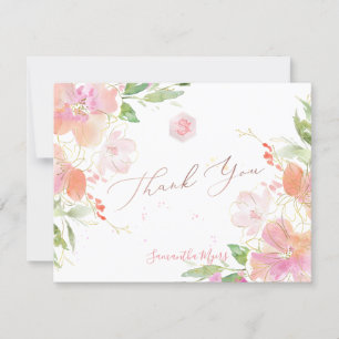 PixDezines Blushing Sweetpea Mitzvah Thank You✡ RSVP Card