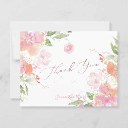 PixDezines Blushing Sweetpea  Mitzvah Thank You RSVP Card