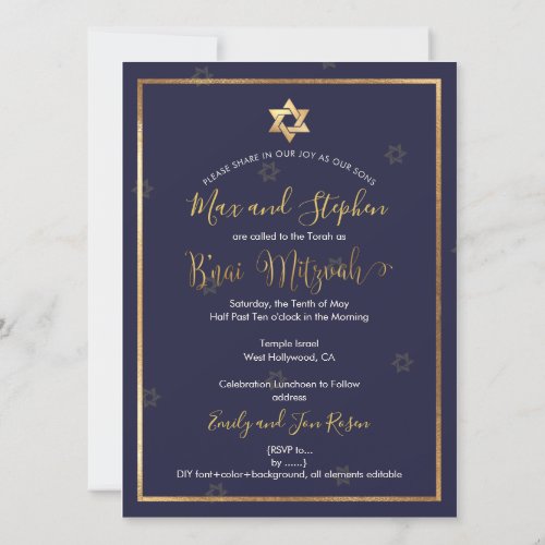 PixDezines Bnai Mitzvah Photo Invitation