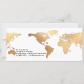 PixDezines Boarding Pass Save the Date, World Map Invitation (Back)