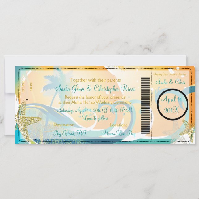 PixDezines Boarding Pass+Waves Invitation (Front)