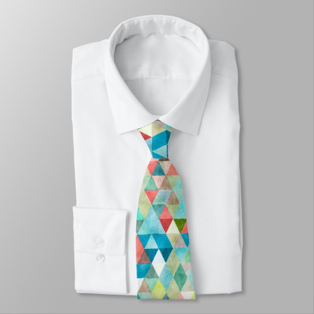 PixDezines Boho Geometric/adjustable triangles Neck Tie (Tied)