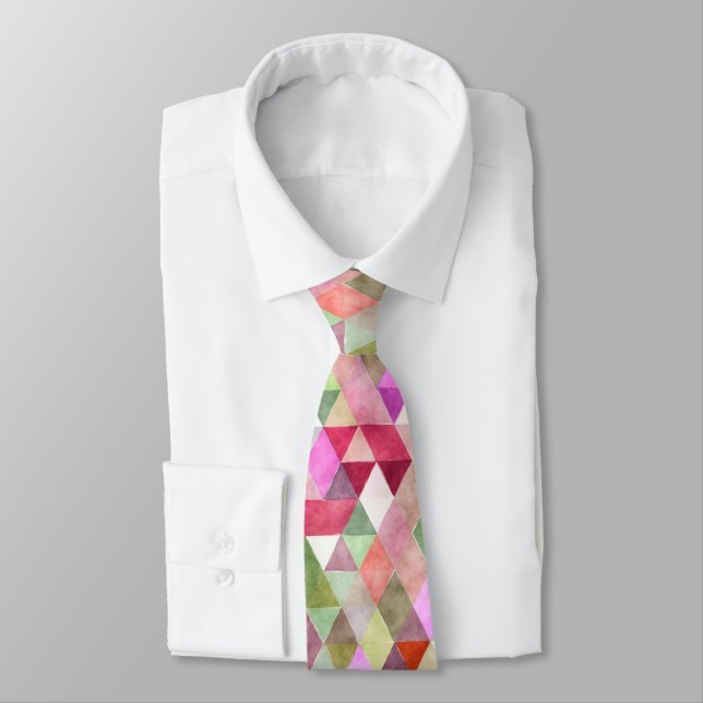 PixDezines Boho Geometric/adjustable triangles Neck Tie (Tied)