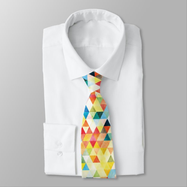 PixDezines Boho Geometric/adjustable triangles Neck Tie (Tied)