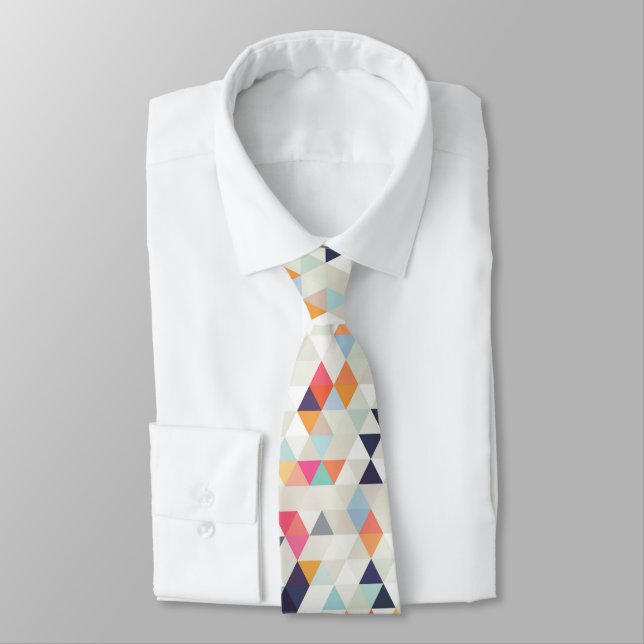 PixDezines Boho Geometric/adjustable triangles Tie (Tied)